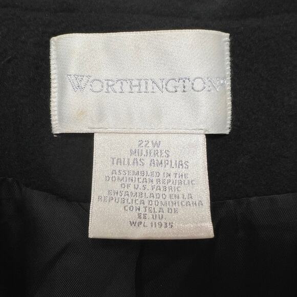 ❌SOLD❌Vintage Y2K Worthington Black Wool/Cashmere Blend Long Coat 22W - Picture 4 of 7